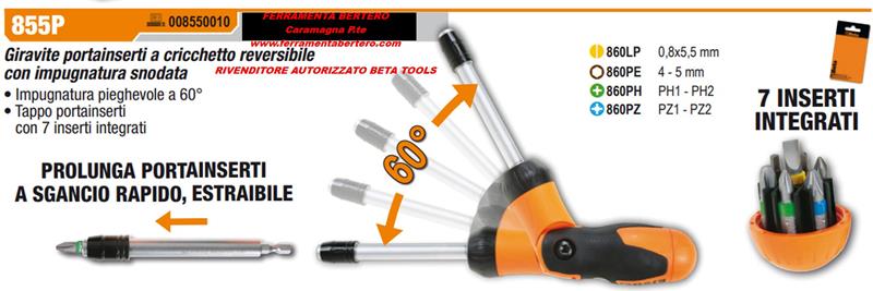855P BETA Giravite portainserti a cricchetto reversibile